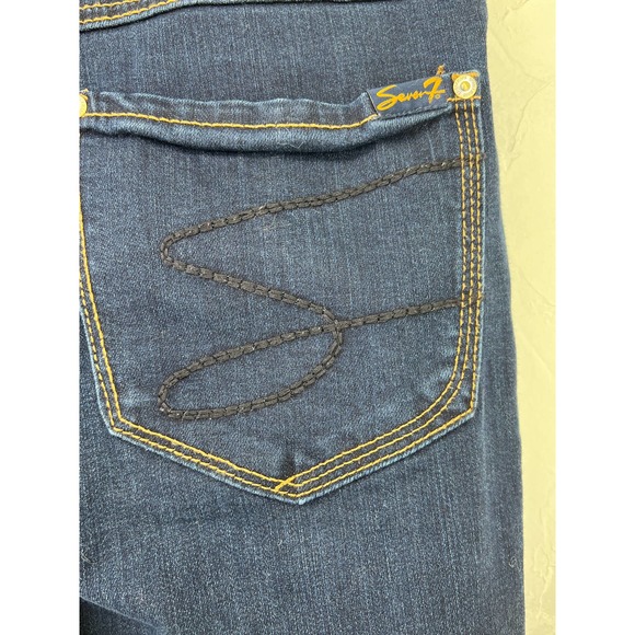 Seven 7 Tummyless High Rise Skinny Jeans Dark Wash Women's Size 12 - Picture 7 of 9